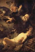 REMBRANDT Harmenszoon van Rijn The Angel stopping Abraham from sacrificing Isaac to God Spain oil painting artist